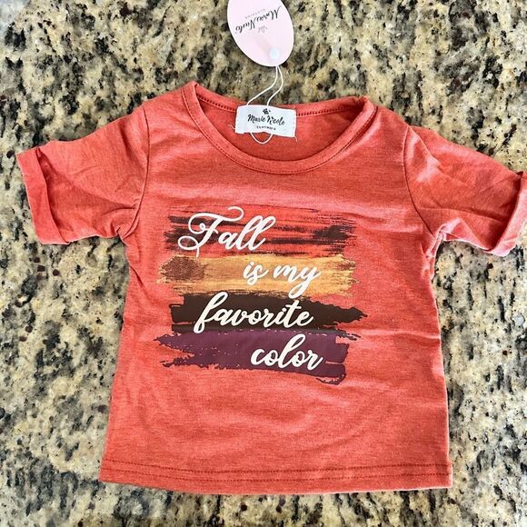 NWT Girls Short Sleeve Top Shirt Fall Favorite Season - Size 12-18 month - Picture 4 of 7
